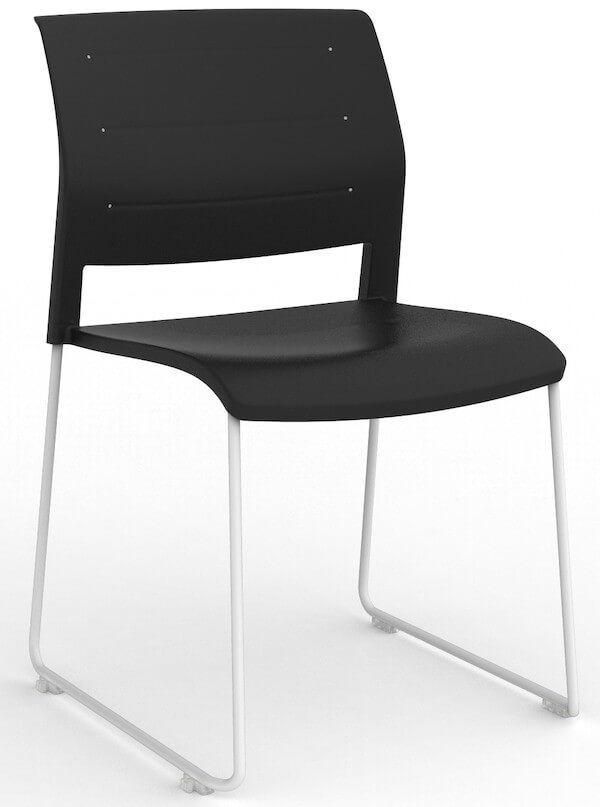 Game White Skid Stacking Chair