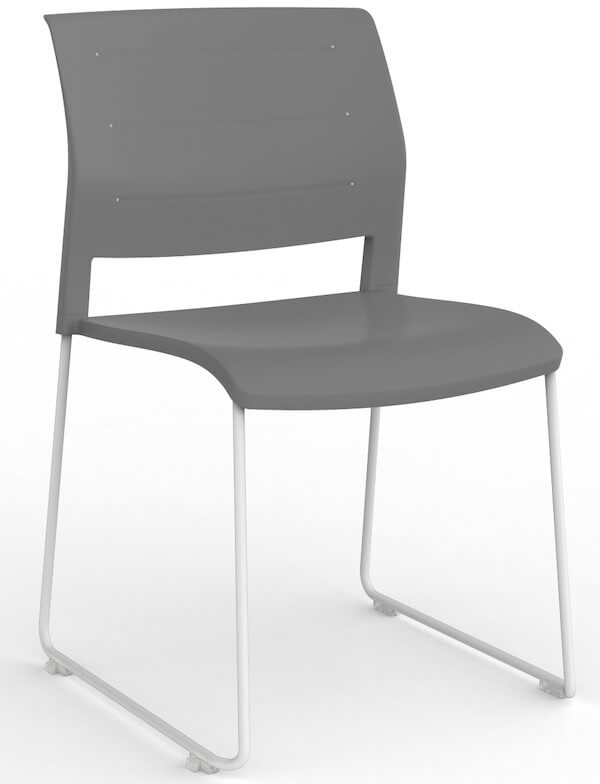 Game White Skid Stacking Chair