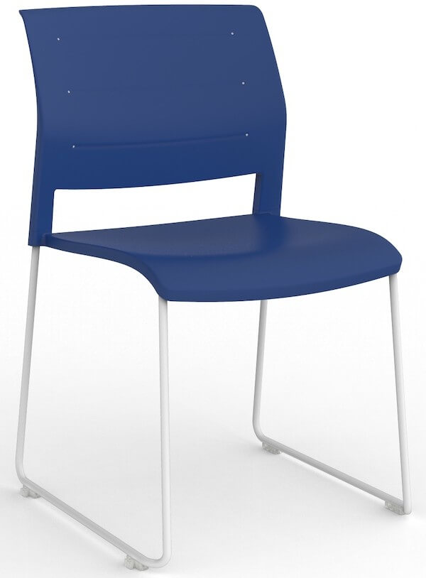 Game White Skid Stacking Chair
