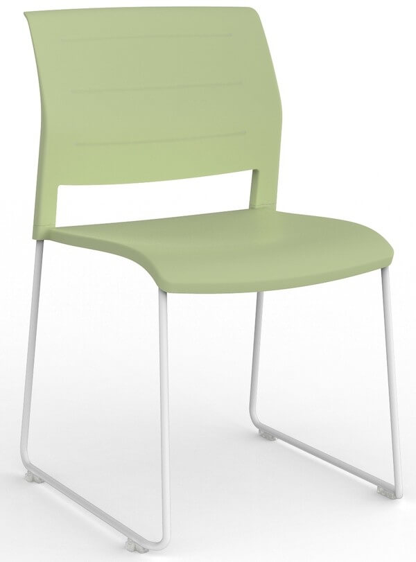 Game White Skid Stacking Chair