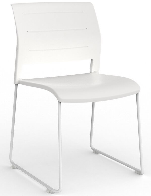 Game White Skid Stacking Chair