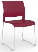 Game White Skid Stacking Chair