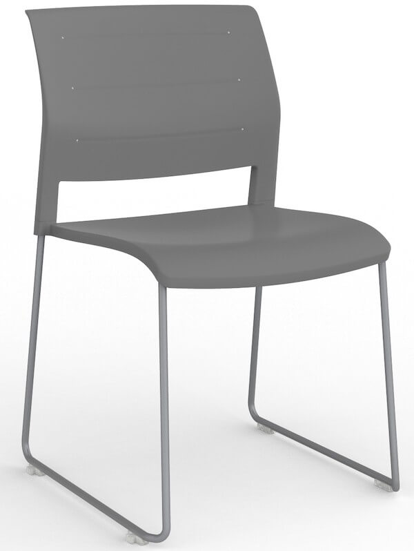 Game Silver Skid Stacking Chair