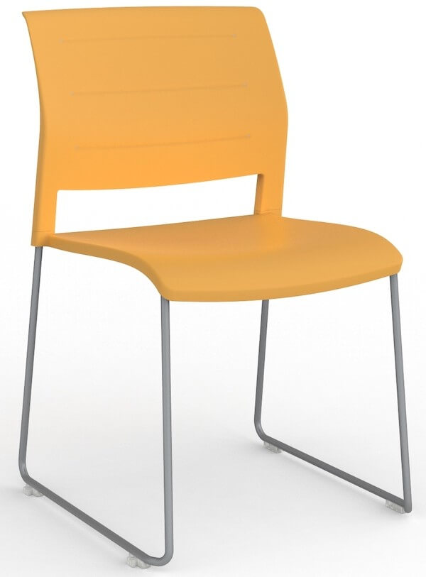 Game Silver Skid Stacking Chair