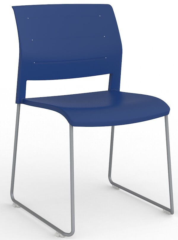 Game Silver Skid Stacking Chair