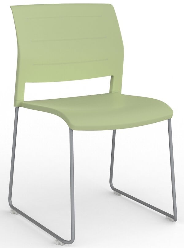 Game Silver Skid Stacking Chair
