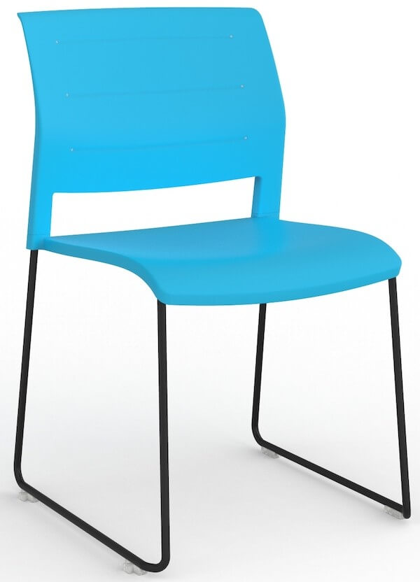 Game Black Skid Stacking Chair