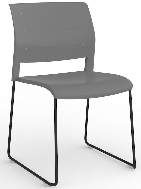 Game Black Skid Stacking Chair