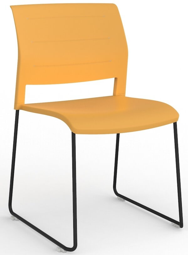 Game Black Skid Stacking Chair