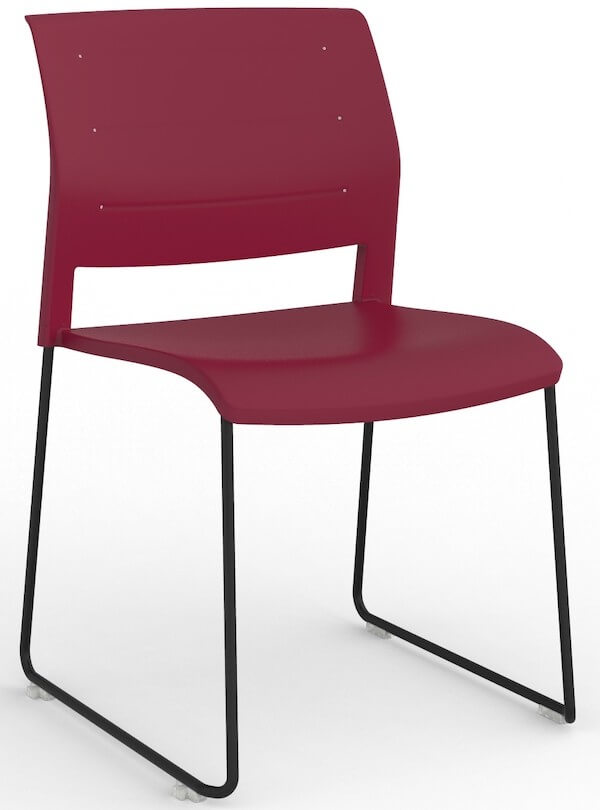 Game Black Skid Stacking Chair