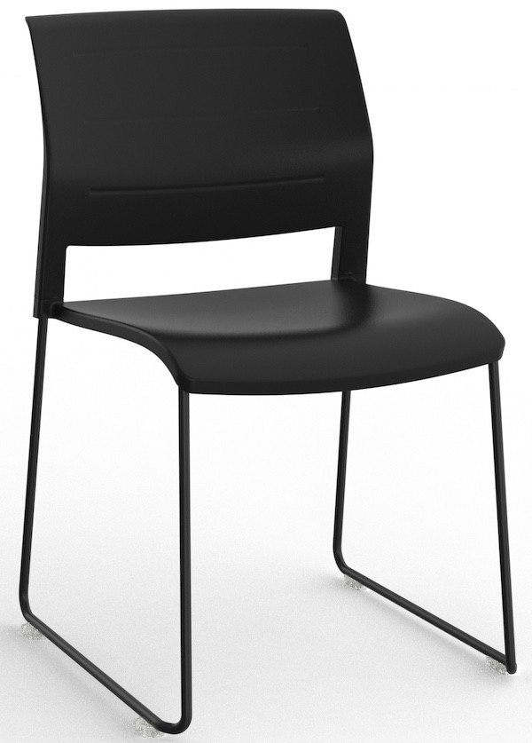 Game Skid Black Stacking Chair