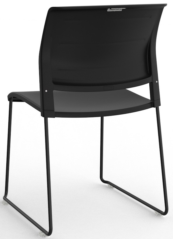 Game Skid Black Stacking Chair