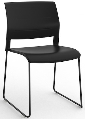 Game Skid Black Stacking Chair
