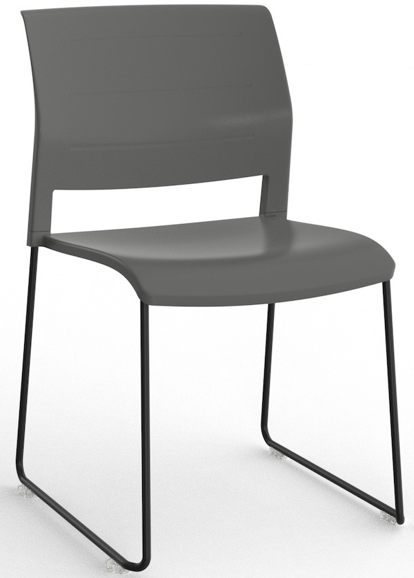 Game Skid Black Stacking Chair