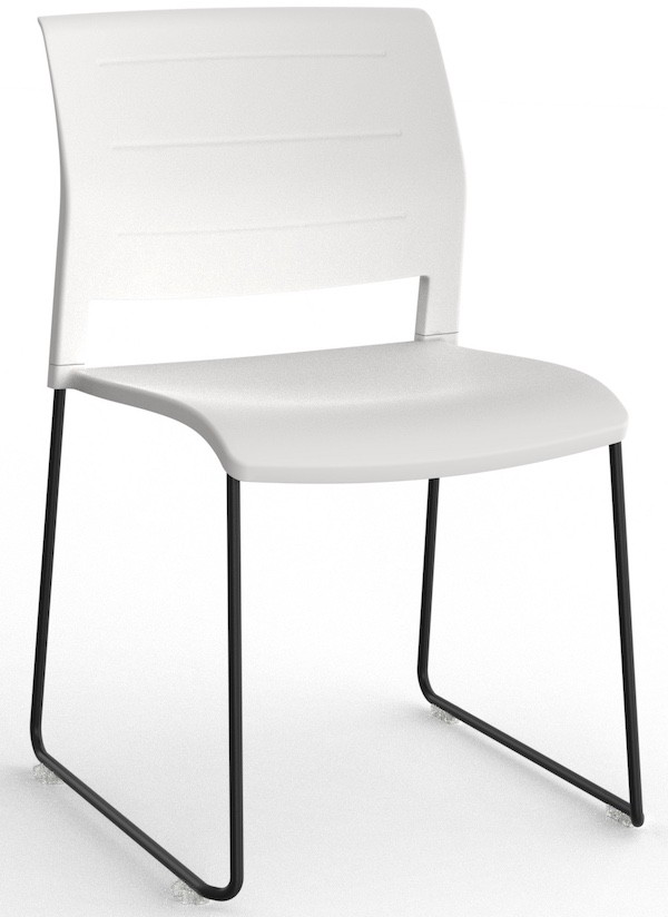 Game Skid Black Stacking Chair