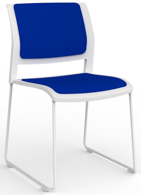 Game White Chair Upholstered Seat Back