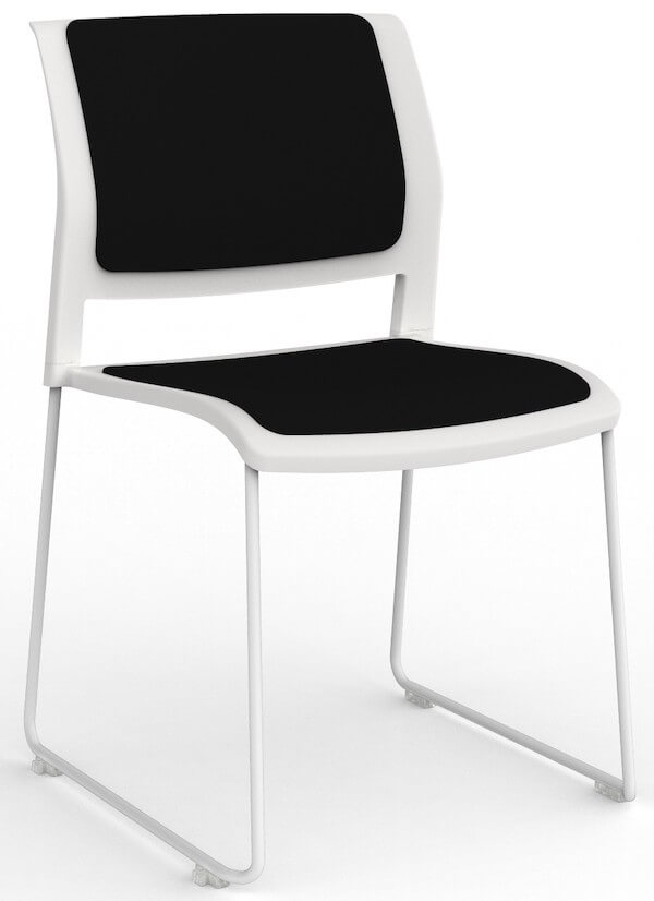 Game White Chair Upholstered Seat Back