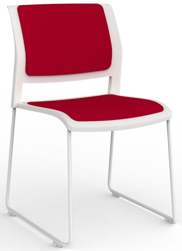 Game White Chair Upholstered Seat Back