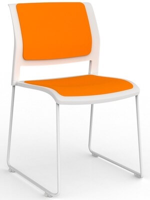 Game White Chair Upholstered Seat Back