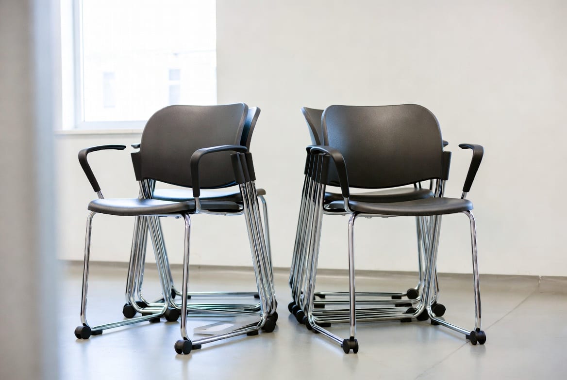 Stackable meeting chairs suitable for NZ boardrooms and training rooms