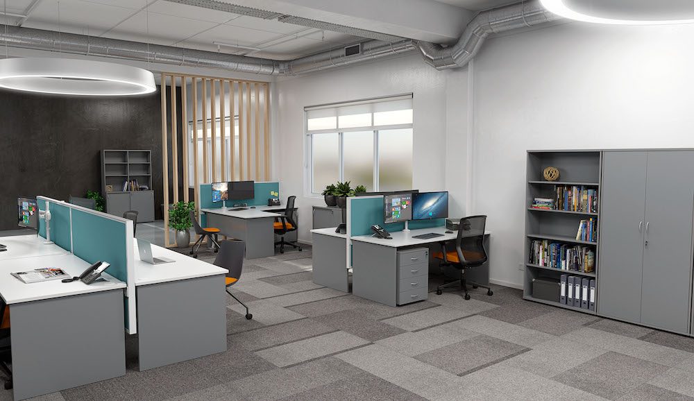 Ergoplan Office Furniture in Silver White
