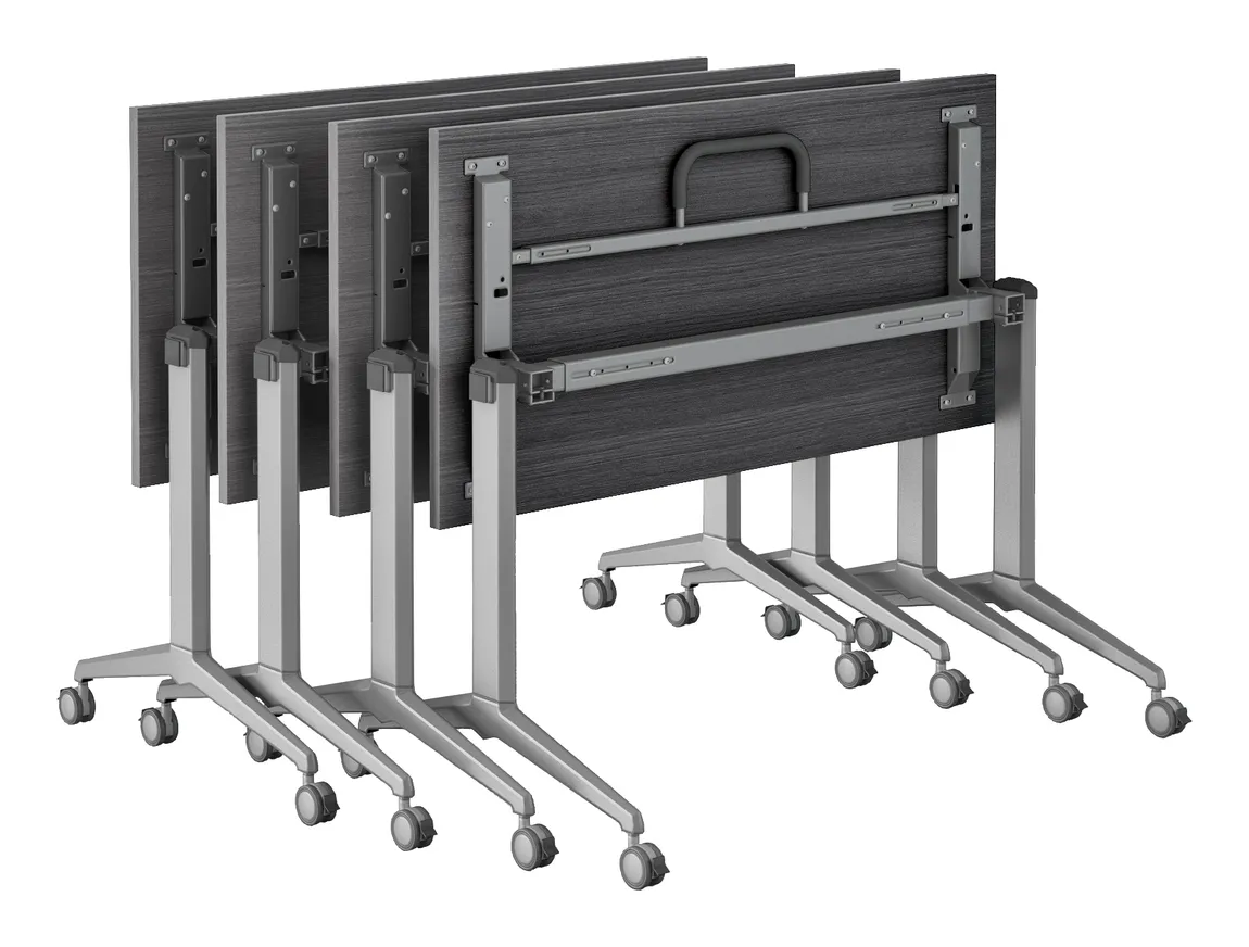 TF Flip Table on locking castors being moved easily in training room