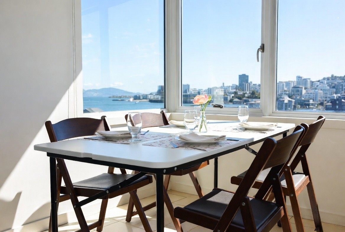 Folding table set up for event or home use in Wellington NZ