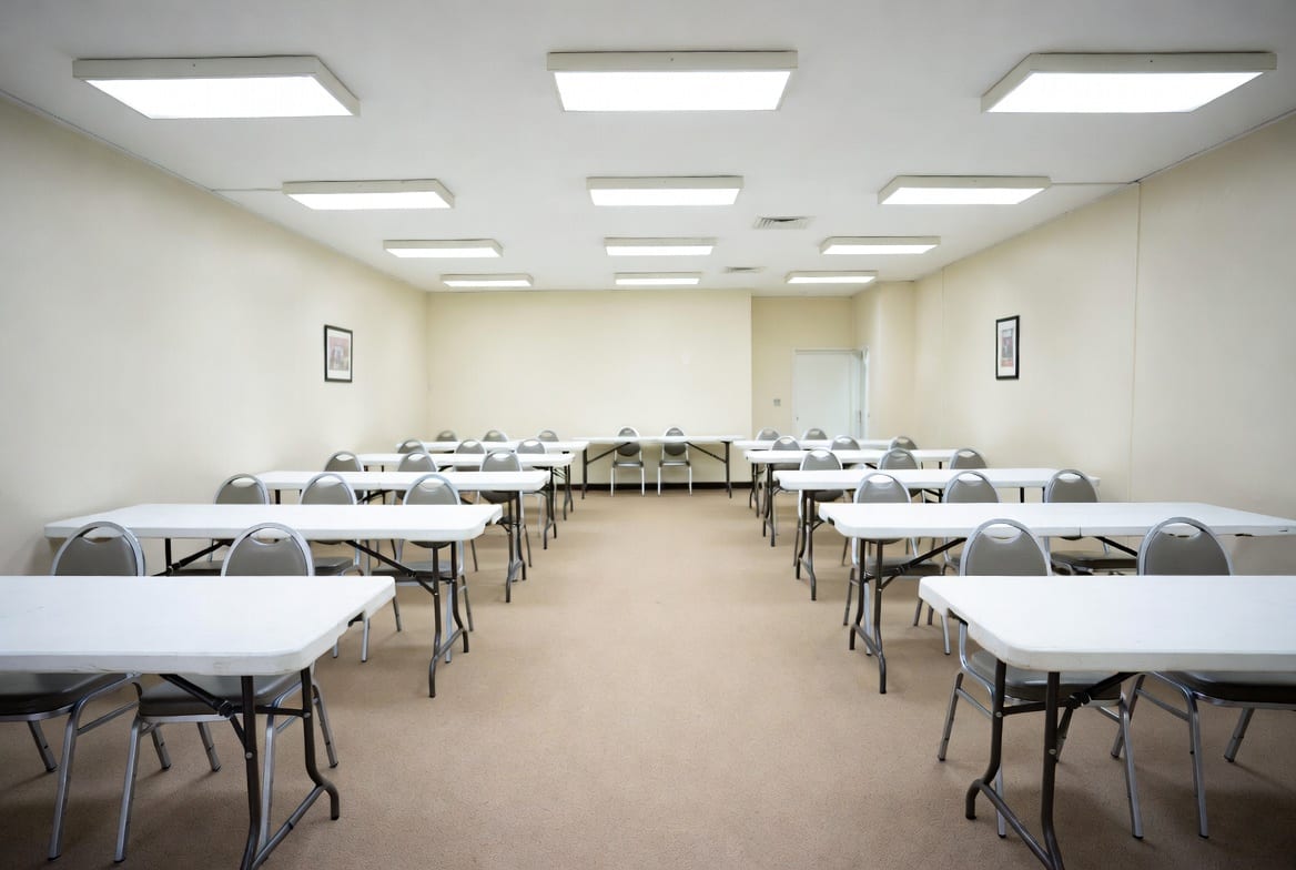 Diagram style view of folding tables with correct spacing for events in NZ