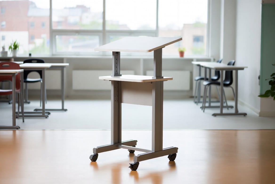 Portable wheeled lectern for flexible NZ school classrooms
