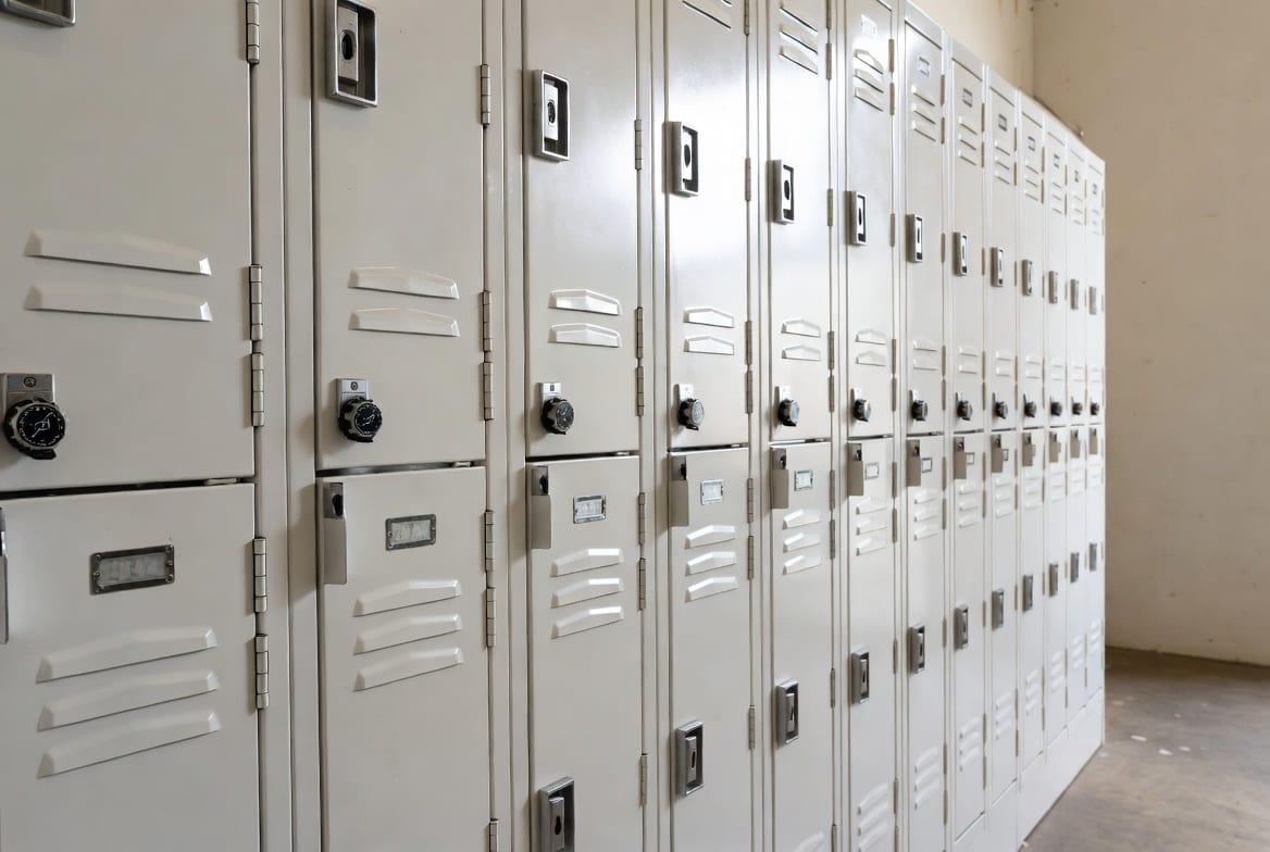 NZ-made folded laundry lockers with secure compartments and ventilation