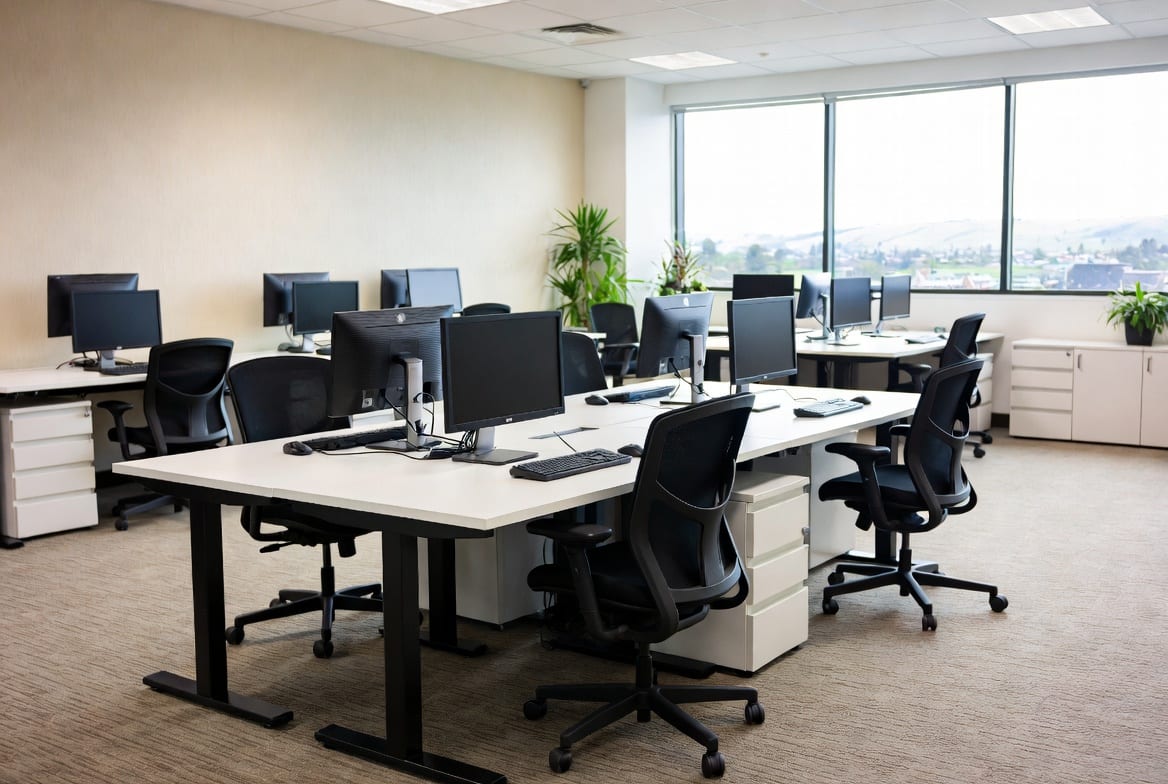 Christchurch office workspace furnished with modern desks and chairs